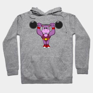 Hippo at Bodybuilding with Barbell Hoodie